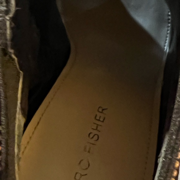 Marc Fisher black suede style Serenity peep toe high heel zipper bootie 8 1/2 - Picture 16 of 16